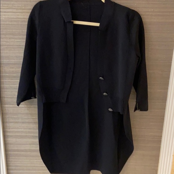 CHANEL high/ low black cardigan - Picture 6 of 9